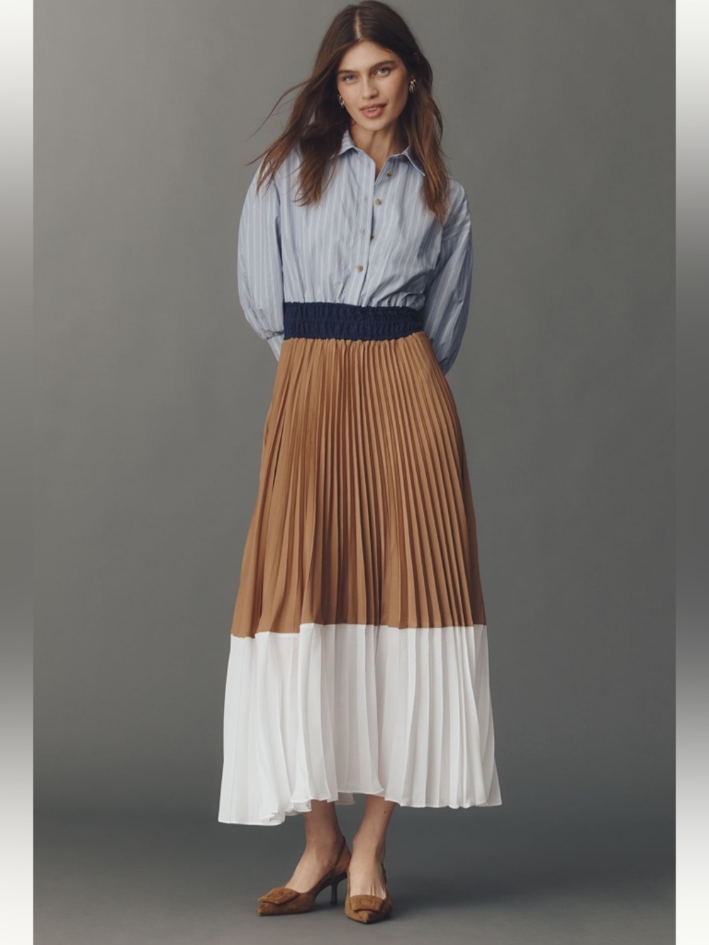 NWT Anthropologie Somerset Pleated Maxi Dress